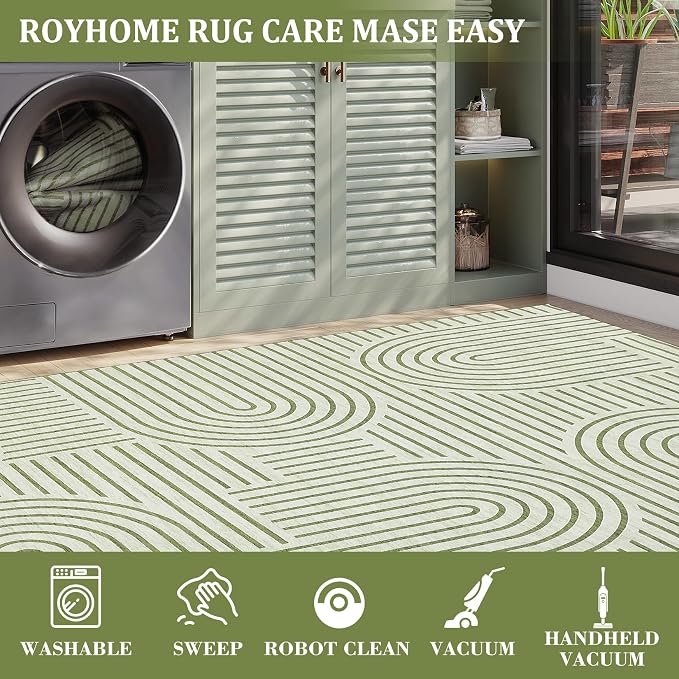 Washable Rug 2x3 Area Rugs for Entryway, Abstract Rug for Bedroom, Soft Rainbow - Image 6