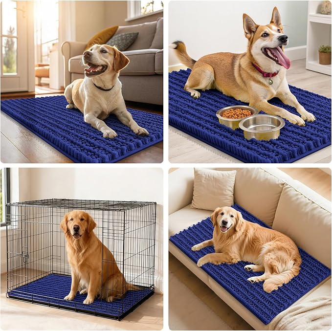 Smiry Dog Door Mat for Muddy Paws 48x30, Absorbent Dirt Trapper, Non-Slip - Image 7