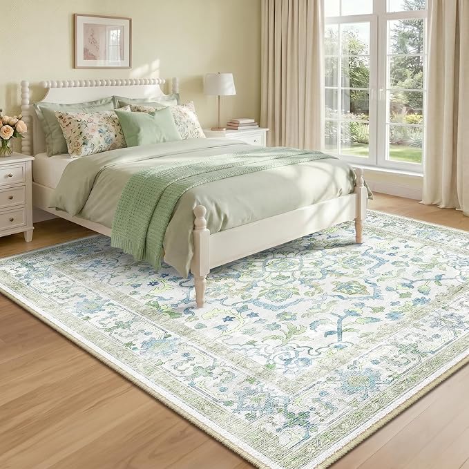 CAPALOCA Machine Washable Rugs Nursery Rug Sq6ft Cute Girl Non Slip Low Pile by CAPALOCA