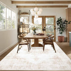Area Rugs 8x10 Vintage Rug: Large Washable Living Room Rug Retro Medallion - Image 4