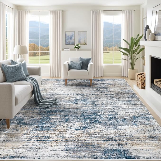 XLUEZ 10x12 Area Rug for Living Room, Washable Modern Abstract Large Area Rug by XLUEZ