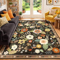 RELEANY Floral 5x7 Area Rugs Washable Print Boho Cute Carpet Non Slip Flower by RELEANY