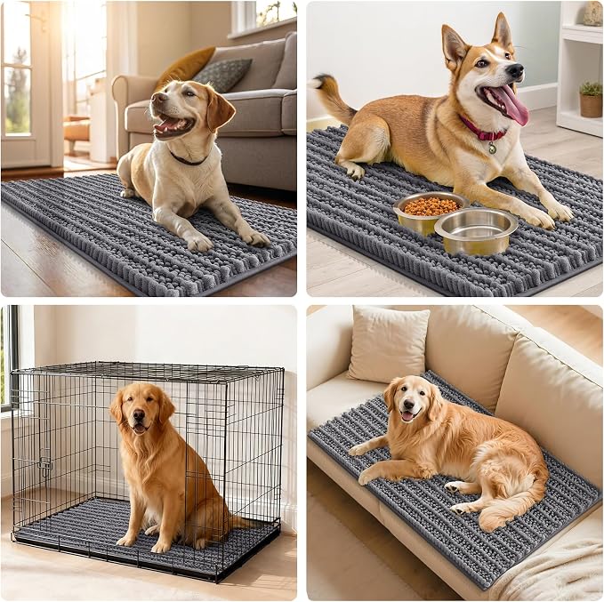Smiry Dog Door Mat for Muddy Paws 48x30, Absorbent Dirt Trapper, Non-Slip - Image 7