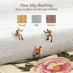 Rugflix Scalloped Floral Rug for Entryway, 2x3 Washable Non-Slip Kitchen Area - Image 5