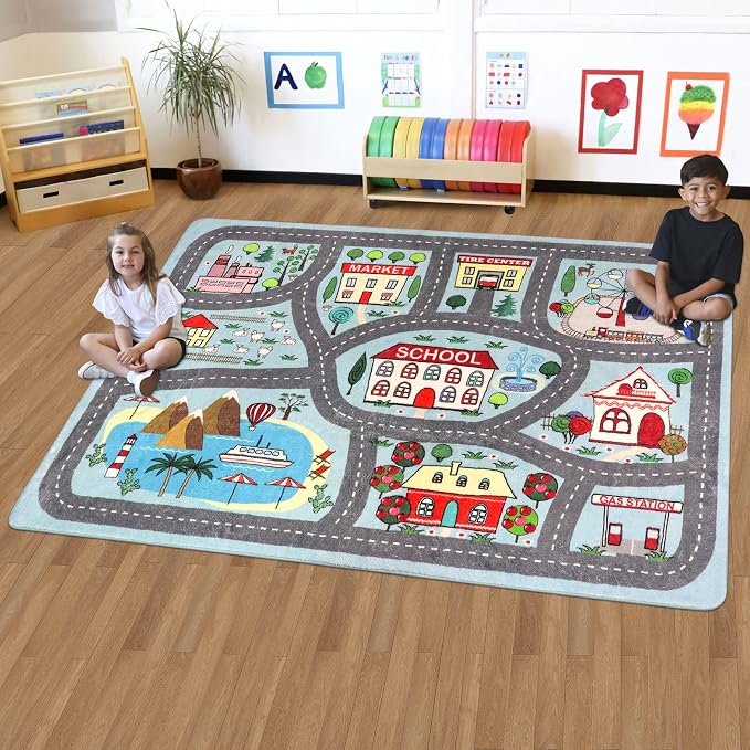 LIVEBOX Large Playroom Rug 5'x7' Kids Play Mat - Image 8