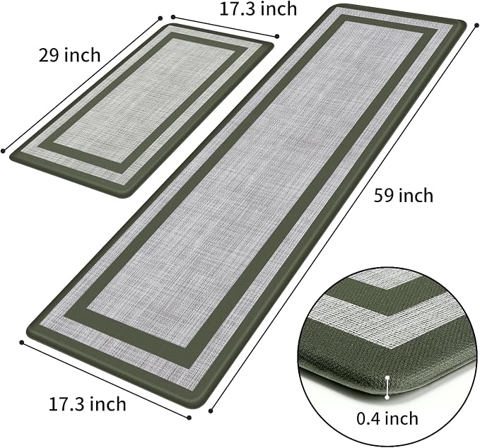 Mattitude Kitchen Mats Set of 2 Cushioned Rugs Anti-Fatigue Mats - Image 2