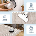 Washable Runner Rug 2x10 Modern Bordered Hallway Runner Rug Non Slip Kitchen - Image 7