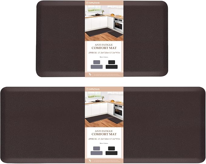 HappyTrends 2 PCS Kitchen Mat Cushioned Anti-Fatigue Floor Mat, Heavy Duty by HappyTrends