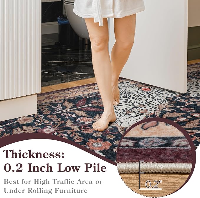 Moynesa Leopard Washable Area Rugs - Image 5