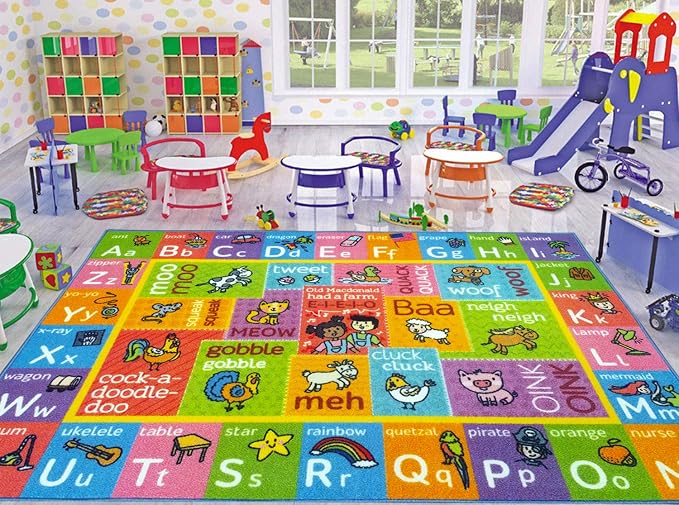 KC Cubs 8x10 ABC Alphabet Animal Sounds Rug – Educational Non-Slip Carpet Play - Image 5