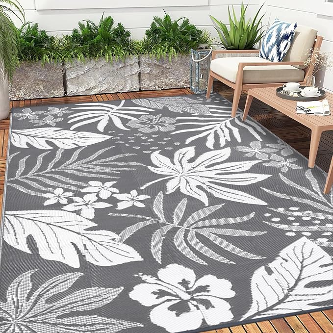 Pauwer Waterproof Outdoor Rug 6x9, Reversible Plastic Straw Patio Camping Rug - Image 8