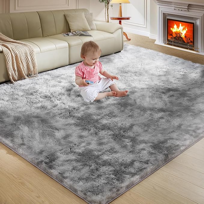 Ultra Soft Rug for Living Room, 3X5 Fluffy Shag Area Rug for Bedroom, Modern - Image 9