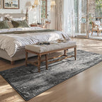 3x7 Black Rug Runners for Hallways Kitchen Runner Rug Non Slip Washable Black - Image 3