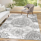 HEBE Area Rugs for Living Room 4'x6', Washable Non Slip Boho Bedroom Rug - Image 8