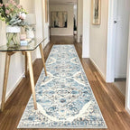 HEBE Hallway Runner Rug 2'8''x12' Washable Vintage Distressed Area Rugs Non - Image 6