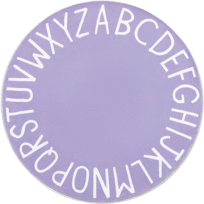 Topotdor Round Kids Play Rug Alphabet Nursery Area Rug Extra Large Soft by Topotdor