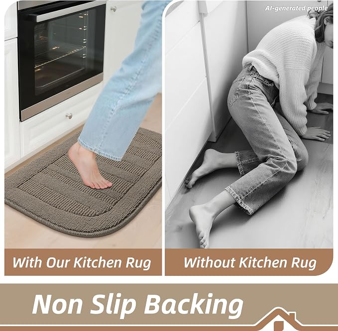 BEQHAUSE 30x18 Inch Kitchen Rug Mat Durable Kitchen Rugs Non-Slip Washable - Image 6