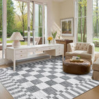 GarveeHome Grey Checkered Rug 6×9 Area Rugs - Image 3