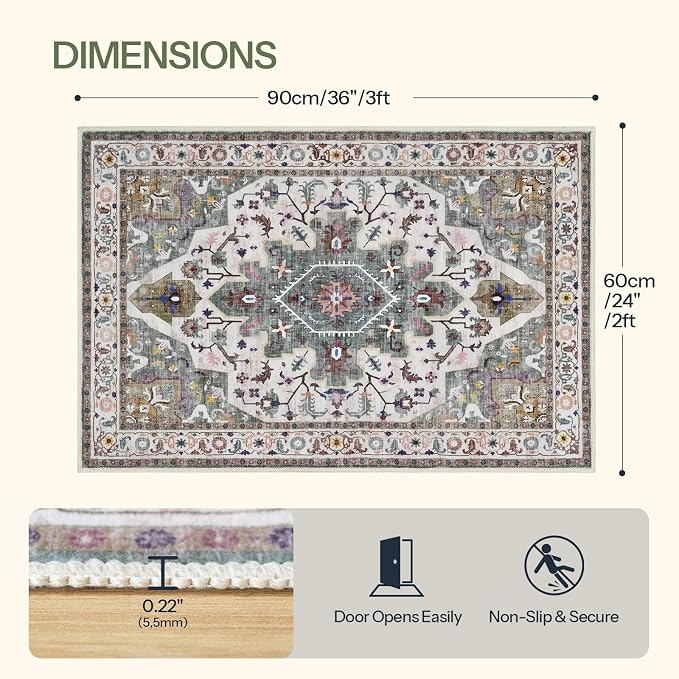 HOOBRO 2 x 3 Area Rugs Washable, Small Rugs - Image 2