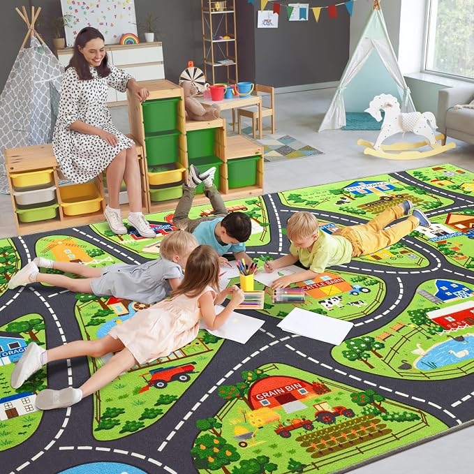 Farmyard Adventure Play Rugs, Educational and Fun Farm Play Mat - Image 3