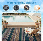 MontVoo Outdoor Rug Carpet Waterproof-Patio Rug Mat 5x8 Reversible RV Outdoor - Image 2