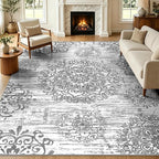 HEBE Area Rugs for Living Room 5'x7', Washable Non Slip Boho Bedroom Rug by HEBE