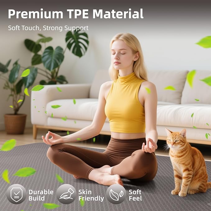 Extra Large Yoga Mat – 72"x48" or 78"x57", 1/4"–1/2" Thick Mat - Image 4