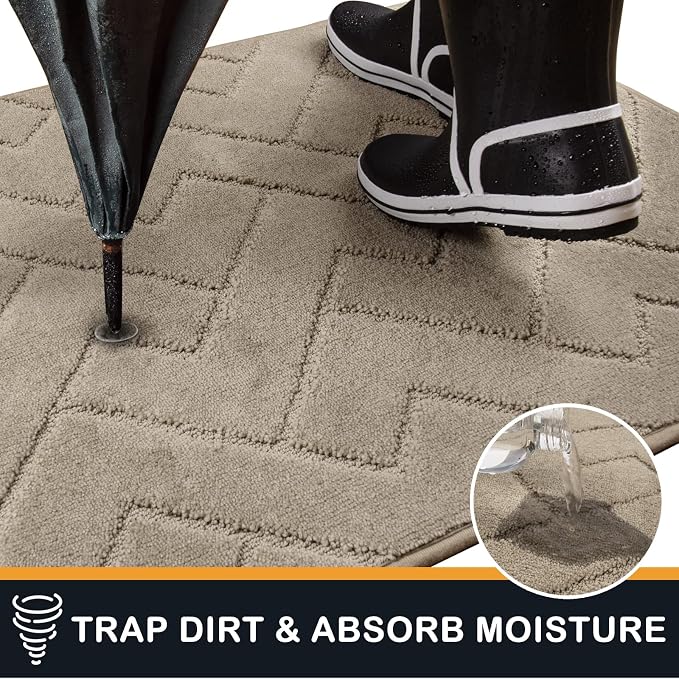 PURRUGS Dirt Trapping Door Mat 36" x 36", Non-Slip Machine Washable Entry Rug - Image 5