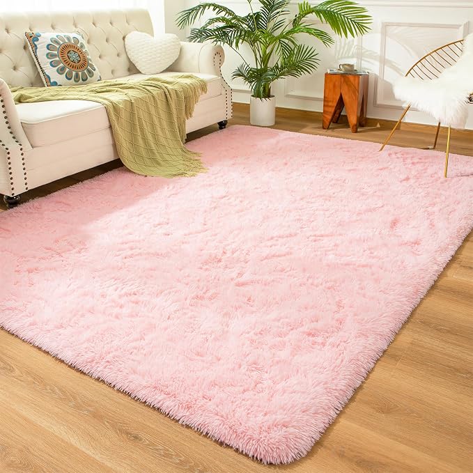 Andecor Soft Fluffy Bedroom Rugs, 5 x 8 Feet Indoor Shaggy Plush Area Rug by Andecor