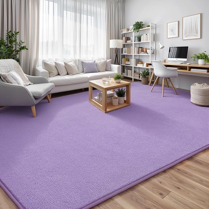 Keeko 4x6 Purple Area Rugs for Bedroom, Soft Modern Living Room Rug Indoor Non - Image 9