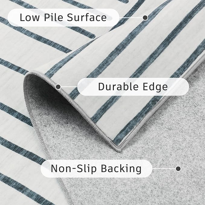 DCX Abstract Machine Washable 6x9 Rug, Soft Low Pile Non Slip Carpet, Kid & Pet - Image 7