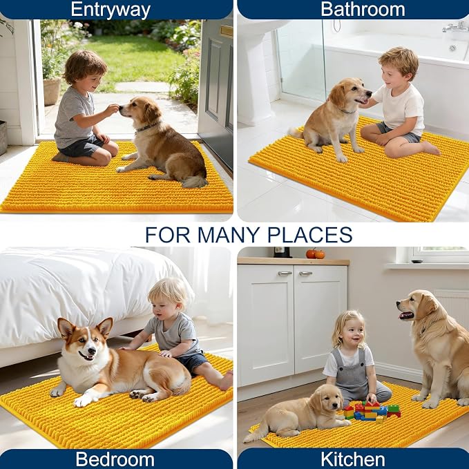 OLANLY Dog Door Mat for Muddy Paws 24x16, Ultra Absorbent Chenille Mud Doormat - Image 8