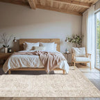Rugxara 5X7 Washable Area Rug for Living Room, Vintage Neutral Large Boho Rugs - Image 3