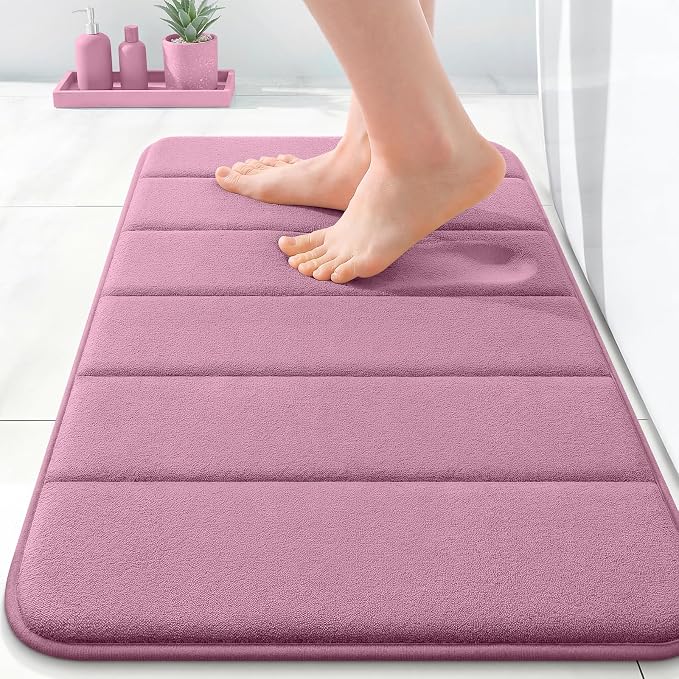 OLANLY Memory Foam Bath Mat 24x16, Super Soft Absorbent Bathroom Rugs, Quick Dry by OLANLY