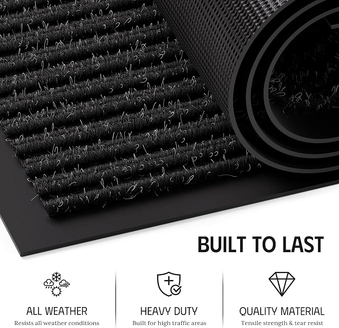 Front Door Mat Indoor Outdoor Entrance, Non-Slip Backing Large Door Mat Indoor - Image 3