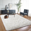 KICHOWUA Thick Area Rug 5x7 Cream White Fluffy Shag by KICHOWUA