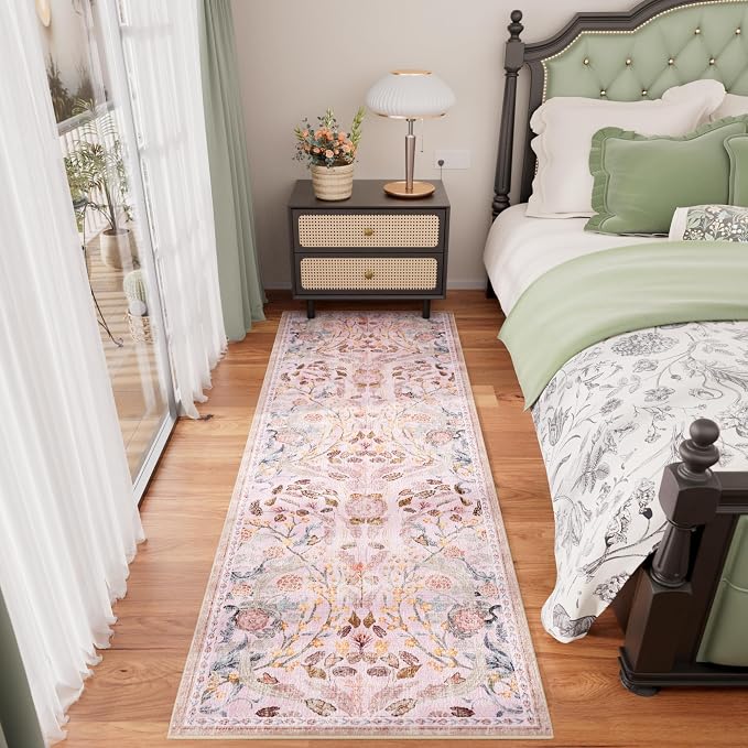 AMTOVO 2x6 Runner Rug for Hallway, Washable Non-Slip Long Kitchen Carpet - Image 2