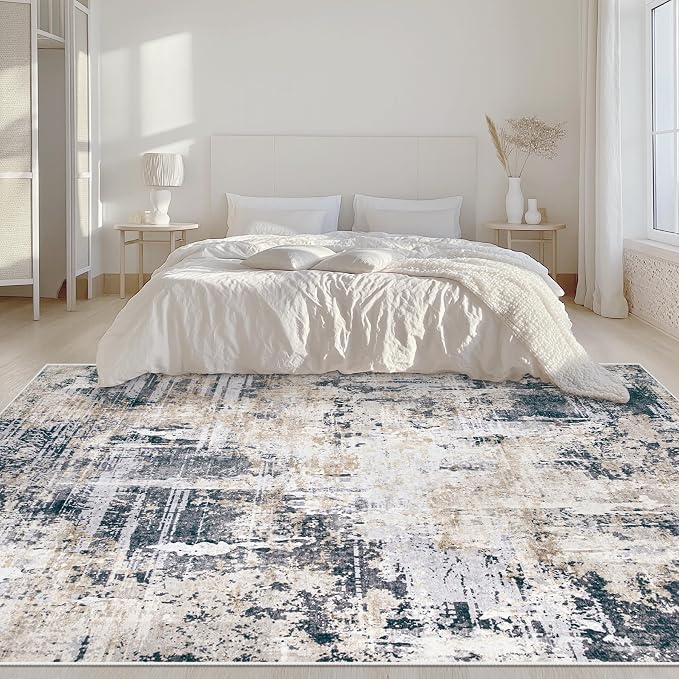 Area Rugs 6x9 Living Room: Washable Rug Modern Abstract Large Rugs Soft Non - Image 3