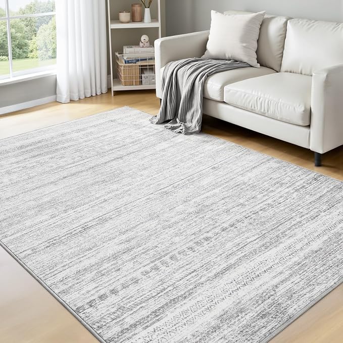 4x6 Area Rugs for Living Room Machine Washable Rug Distressed Indoor Carpet by Tchdio