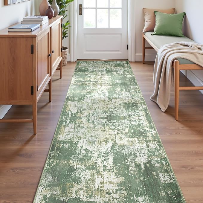 RELEANY Washable Area Rugs 2'x6' Non-Slip Modern Abstract Soft - Image 4
