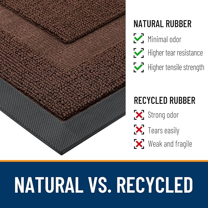 OLANLY Half Circle Door Mat Indoor Outdoor Entrance Welcome, Waterproof - Image 4