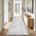 2x8 Hallway Runner Rug: Washable Vintage Floral Entryway Rugs Low Pile Non-Slip by LOSBULAKE