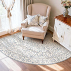 jinchan Zenith Corner Rug 6x6 Area Rug Floral Soft Aesthetic Rug Non-Slip Low - Image 6