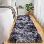 ONASAR Runner Rugs for Bedroom Living Room, Fluffy Tie-Dyed Dark Grey 2x6 - Image 5