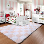 KICMOR 5x7 Area Rugs for Living Room, Fluffy Soft Light Pink and White - Image 9