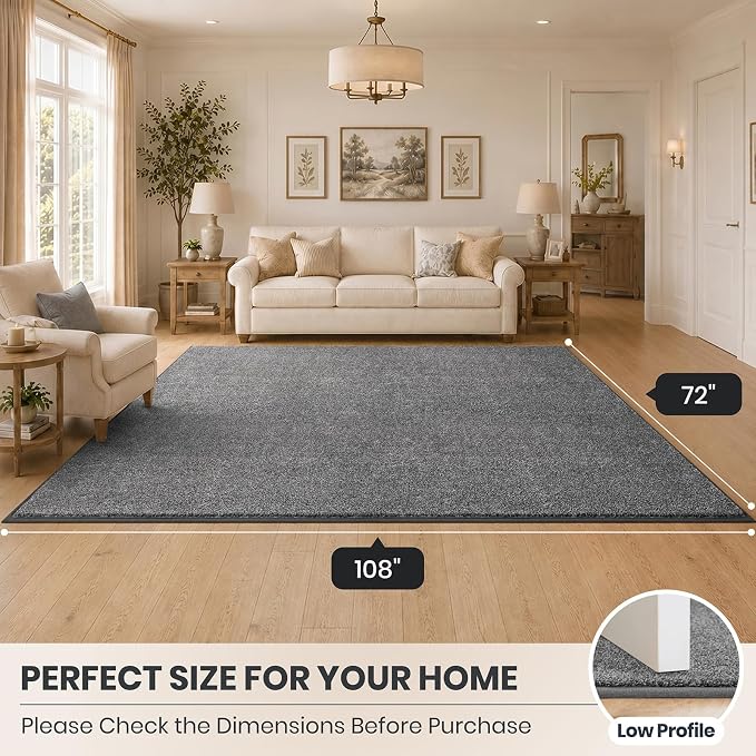 PURRUGS Easy Care Area Rug 6ft x 9ft, Non-Slip Washable Entryway Rug, Stain - Image 8