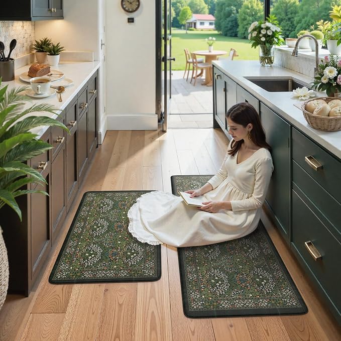 Collive Anti Fatigue Kitchen Rugs Sets of 2, Non Slip Waterproof Kitchen Mat - Image 7
