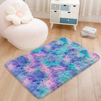 Shaggy Tie Dyed Light Purple Rainbow Rug Small, 2x3 Area Rugs - Image 7