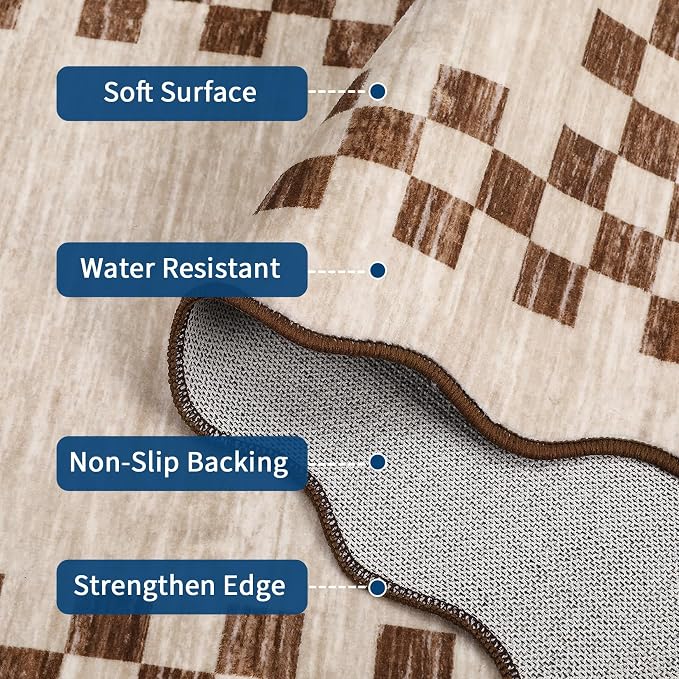 GarveeHome Hallway Runner Rug 2x6 Non Slip Scalloped Washable Rug - Image 5