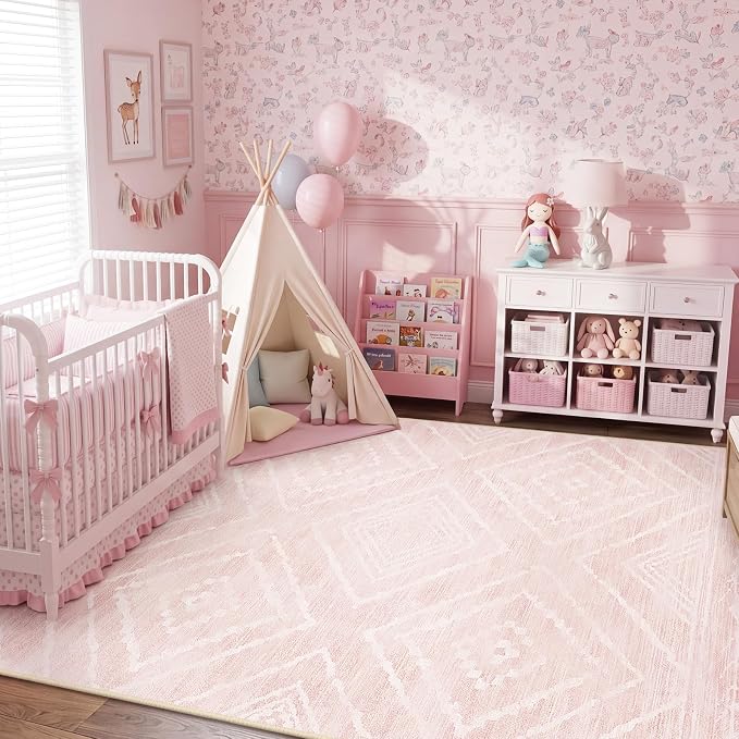 BESTSWEETIE Area Rug 6x9 Rug Machine Washable Non-Slip Low Pile Print Pattern by BESTSWEETIE
